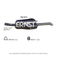 ERNST 054058 Endschalld&auml;mpfer Auspuff f&uuml;r OPEL Zafira A 1.6/1.8 16V 101/125 PS Z16XE Z18XE