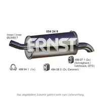ERNST 054249 Endschalld&auml;mpfer Auspuff f&uuml;r OPEL Astra H 1.3/1.7 CDTI 80-125 PS 13150386