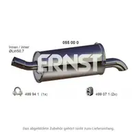 ERNST 055000 Endschalld&auml;mpfer Auspuff Endtopf f&uuml;r OPEL Astra H 1.9 CDTI 100-150 PS