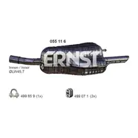 ERNST 055116 Endschalld&auml;mpfer Auspuff Endtopf f&uuml;r OPEL Astra G CC 1.6 1.8 84-125 PS