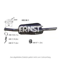 ERNST 052061 Endschalld&auml;mpfer Auspuff Schalld&auml;mpfer f&uuml;r OPEL Astra G Caravan 1.4-2.0