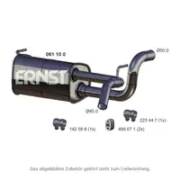 ERNST 061100 Endschalld&auml;mpfer f&uuml;r OPEL Astra J 1.3 CDTI 95 PS A13DTE bis 12.2014 13329585