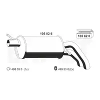 ERNST 105026 Endschalld&auml;mpfer f&uuml;r VW Sharan 7M SEAT Alhambra 7V FORD Galaxy 1.9/2.0 TDI