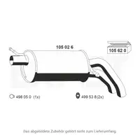 ERNST 105026 Endschalld&auml;mpfer f&uuml;r VW Sharan 7M SEAT Alhambra 7V FORD Galaxy 1.9/2.0 TDI