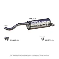 ERNST 114219 Endschalld&auml;mpfer f&uuml;r VW Polo 5 Ibiza 4 Fabia 2 1.2/1.6 TDI 6R6253609AN