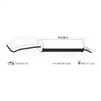 ERNST 114264 Endschalld&auml;mpfer Auspuff f&uuml;r SEAT Ibiza 4 SKODA Fabia 2 1.4 81/85/86 PS