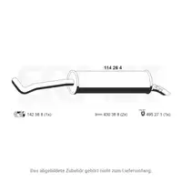 ERNST 114264 Endschalld&auml;mpfer Auspuff f&uuml;r SEAT Ibiza 4 SKODA Fabia 2 1.4 81/85/86 PS
