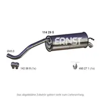 ERNST 114295 Endschalld&auml;mpfer f&uuml;r VW Polo 4 SEAT Ibiza 4 1.4 / 16V 80/85 PS 6Q6253609BS