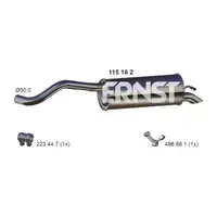 ERNST 115162 Endschalld&auml;mpfer f&uuml;r SEAT Ibiza 4 SKODA Fabia 3 1.2 TSI 90/110 PS 6C6253609D