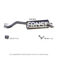 ERNST 115162 Endschalld&auml;mpfer f&uuml;r SEAT Ibiza 4 SKODA Fabia 3 1.2 TSI 90/110 PS 6C6253609D