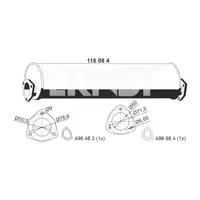 ERNST 116084 Endschalld&auml;mpfer f&uuml;r VW Transporter Bulli T3 2.1 / Cat 2.1i 92/95 PS