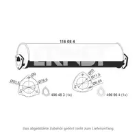 ERNST 116084 Endschalld&auml;mpfer f&uuml;r VW Transporter Bulli T3 2.1 / Cat 2.1i 92/95 PS