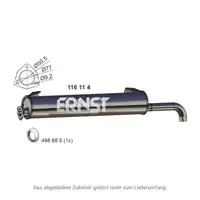 ERNST 116114 Endschalld&auml;mpfer f&uuml;r VW Transporter Bulli T3 1.7D 57 PS ohne Kat 033251051D