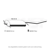 ERNST 119115 Endschalld&auml;mpfer Auspuff Endtopf f&uuml;r VW Scirocco (53B) 1.6 1.8 72/95/112 PS