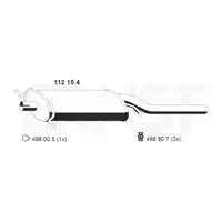 ERNST 112154 Endschalld&auml;mpfer Auspuff f&uuml;r VW Golf 1 Cabrio 1.6 1.8 72/90/92/98/111/112 PS