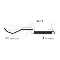ERNST 112277 Endschalld&auml;mpfer Auspuff Endtopf f&uuml;r VW Lupo 1.2 TDI 3L 61 PS 6E0253609A