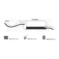 ERNST 113045 Endschalld&auml;mpfer Auspuff Endtopf f&uuml;r VW Fox 1.4 TDI 70 PS BNM 04.2005-12.2009