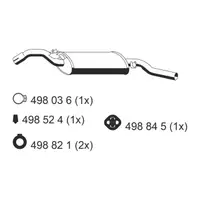 ERNST 132190 Endschalld&auml;mpfer Auspuff f&uuml;r VW Golf 2 1.8 / Cat 84/90 PS 191253609AC