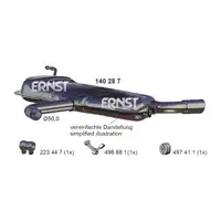 ERNST 140287 Endschalld&auml;mpfer f&uuml;r VW Golf 6 / Plus 1.2 TSI 105 PS ab 07.2009 5K6253609AC