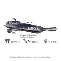 ERNST 140287 Endschalld&auml;mpfer f&uuml;r VW Golf 6 / Plus 1.2 TSI 105 PS ab 07.2009 5K6253609AC