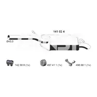 ERNST 141024 Endschalld&auml;mpfer Auspuff f&uuml;r VW Caddy 3 1.2 TSI 86/105 PS 2K0253609AE