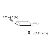 ERNST 142045 Endschalld&auml;mpfer Auspuff Endtopf f&uuml;r VW Golf 3 1.6 1.8 2.0 1.9D/TD/GTD