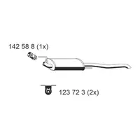 ERNST 142250 Endschalld&auml;mpfer f&uuml;r VW GOLF 3 Variant 1.9D 64 PS bis 02.1999 1H9253609F