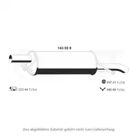 ERNST 143059 Endschalld&auml;mpfer Auspuff f&uuml;r VW Passat B5 B5.5 1.6 101/102 PS 3B0253609