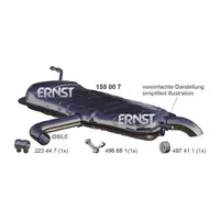 ERNST 155007 Endschalld&auml;mpfer f&uuml;r VW Golf 5 6 / Plus 1.6 / FSI 102/115 PS 1K6253609H