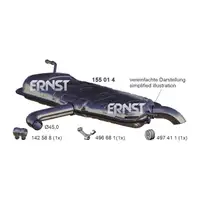 ERNST 155014 Endschalld&auml;mpfer Auspuff f&uuml;r VW Golf 5 / Plus 1.4 16V / FSI 75/80/90 PS