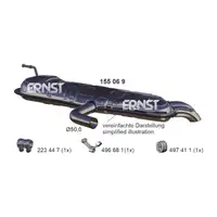 ERNST 155069 Endschalld&auml;mpfer Auspuff Endtopf f&uuml;r VW Golf 5 / Plus 1.9 TDI 90/105 PS