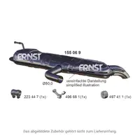 ERNST 155069 Endschalld&auml;mpfer Auspuff Endtopf f&uuml;r VW Golf 5 / Plus 1.9 TDI 90/105 PS