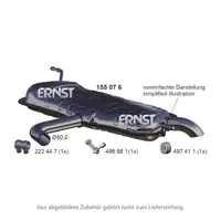 ERNST 155076 Endschalld&auml;mpfer Auspuff Endtopf f&uuml;r VW Touran 1T1 1T2 1.6 / FSI 102/115 PS
