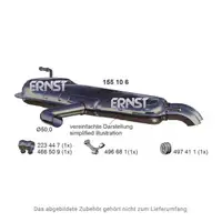 ERNST 155106 Endschalld&auml;mpfer Auspuff f&uuml;r VW Touran 1T1 1T2 1.9 TDI 90/100/105 PS