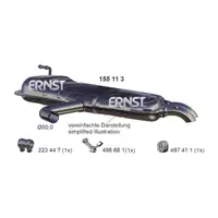 ERNST 155113 Endschalld&auml;mpfer Auspuff Endtopf f&uuml;r VW Golf 5 / Plus 1.4 TSI 2.0 SDI