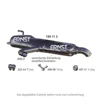 ERNST 155113 Endschalld&auml;mpfer Auspuff Endtopf f&uuml;r VW Golf 5 / Plus 1.4 TSI 2.0 SDI