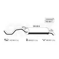ERNST 153058 Endschalld&auml;mpfer f&uuml;r VW Golf 4 New Beetle AUDI 8L SEAT Leon 1 1.6 1J6253609AA