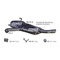 ERNST 161015 Endschalld&auml;mpfer f&uuml;r SKODA Yeti 5L 1.2 TSI 105 PS 05.2010-11.2013 5L0253609B