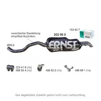 ERNST 202060 Endschalld&auml;mpfer f&uuml;r VW Golf 4 1.8 T/GTI 2.0 2.3 V5 1.9 TDI AUDI A3 8L1 1.8 T