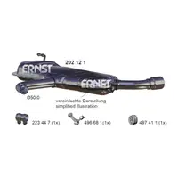 ERNST 202121 Endschalld&auml;mpfer Auspuff Endtopf f&uuml;r AUDI A3 (8P1) 1.6 / FSI 102/115 PS