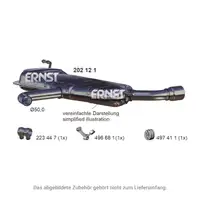 ERNST 202121 Endschalld&auml;mpfer Auspuff Endtopf f&uuml;r AUDI A3 (8P1) 1.6 / FSI 102/115 PS