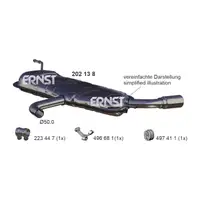 ERNST 202138 Endschalld&auml;mpfer Auspuff f&uuml;r AUDI A3 Sportback (8PA) 1.6 / FSI 102/115 PS