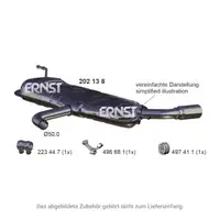 ERNST 202138 Endschalld&auml;mpfer Auspuff f&uuml;r AUDI A3 Sportback (8PA) 1.6 / FSI 102/115 PS