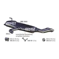 ERNST 202190 Endschalld&auml;mpfer f&uuml;r AUDI A3 (8P1) 1.9/2.0 TDI 105/136/140 PS 1K6253609M