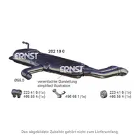 ERNST 202190 Endschalld&auml;mpfer f&uuml;r AUDI A3 (8P1) 1.9/2.0 TDI 105/136/140 PS 1K6253609M