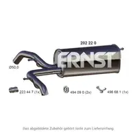 ERNST 202220 Endschalld&auml;mpfer f&uuml;r AUDI A2 (8Z0) 1.4 TDI 75 PS mit 34L Tank 8Z0253609L