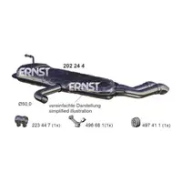 ERNST 202244 Endschalld&auml;mpfer f&uuml;r AUDI A3 (8P1) 1.9 TDI 105 PS bis 05.2006 1K6253609P