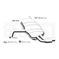 ERNST 203104 Endschalld&auml;mpfer f&uuml;r AUDI A3 Sportback (8PA) 1.6 FSI 115 PS 1K6253609AS