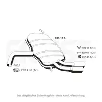 ERNST 203135 Endschalld&auml;mpfer f&uuml;r AUDI A3 Sportback (8PA) 2.0 TDI 163/170 PS bis 05.2010
