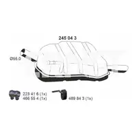 ERNST 245043 Endschalld&auml;mpfer f&uuml;r AUDI A4 B8 A5 8T 8F 1.8 TFSI 120/160/170 PS 8K0253609H